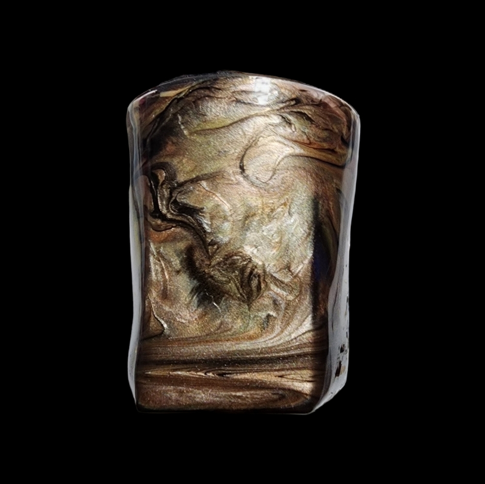 Bourbon Rocks Glasses/Marbled Brown and Copper - Picture 3 of 3